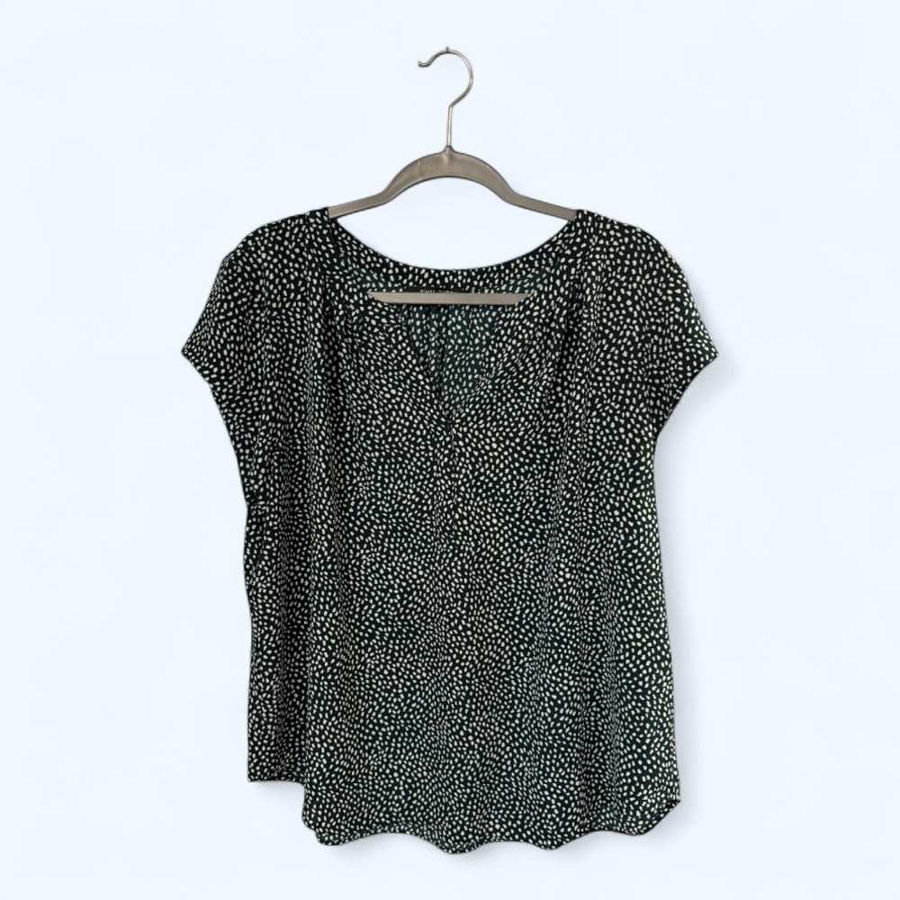 41 Hawthorn Green and White Cap Sleeve Blouse